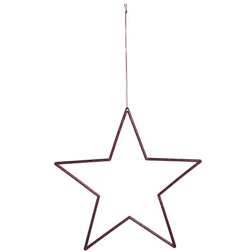 Artikel Grote decoratieve sterren om op te hangen Berry Glitter 24cm 6 st