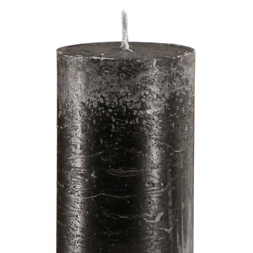 Artikel Grote kaarsen Zwarte stokkaarsen 50mm x 300mm 4 st