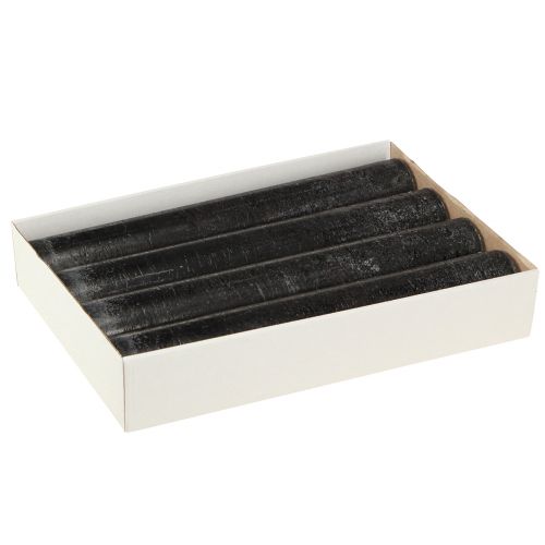 Artikel Grote kaarsen Zwarte stokkaarsen 50mm x 300mm 4 st