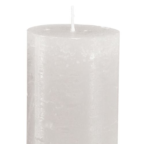 Artikel Grote stokkaarsen lichtgrijs effen 50x300mm 4 st