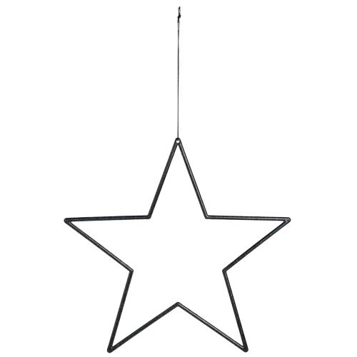 Artikel Grote sterren voor het ophangen van sterren zwart glitter Ø24cm 6 st