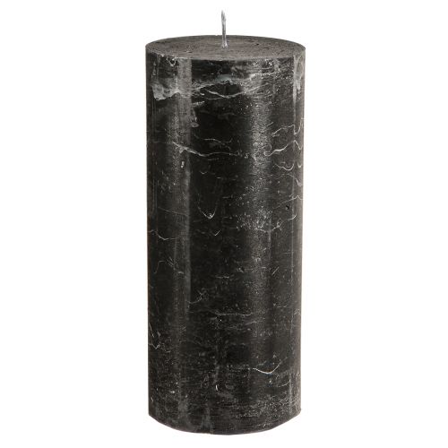 Artikel Grote stompkaarsen zwart marmerlook 85x200mm 2 st