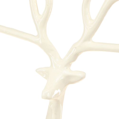 Artikel Grote rendierdecoratie metaal kerstdecoratie wit H58cm