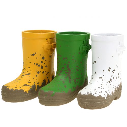 Floristik24 Mini plantenpot rubberen laarzen 10,5cm 6st