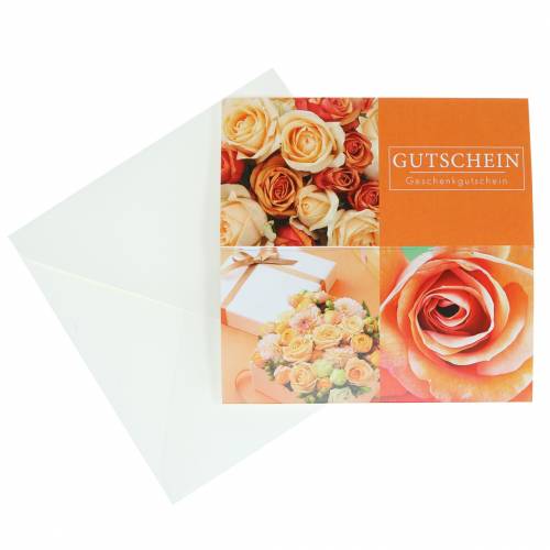 Floristik24 Waardebonkaart Roze Oranje + envelop 1st