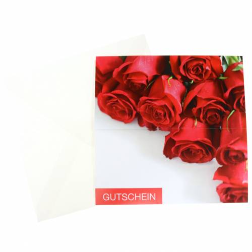 Artikel Waardebonkaart rode rozen + envelop 1 st