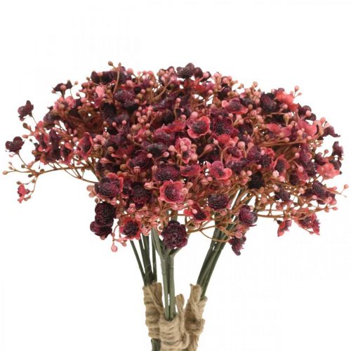 Artikel Gypsophila kunstbloemen rood herfst 29,5cm 18st