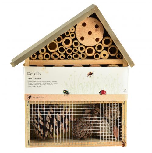 Artikel Insectenhotel insectenhuis lichtbruin 25cmx8,5cmx32cm