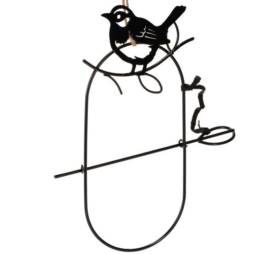 Floristik24 Hangende decoratie metalen decoratie vogels zwart voederstation 18×22,5cm 3 stuks
