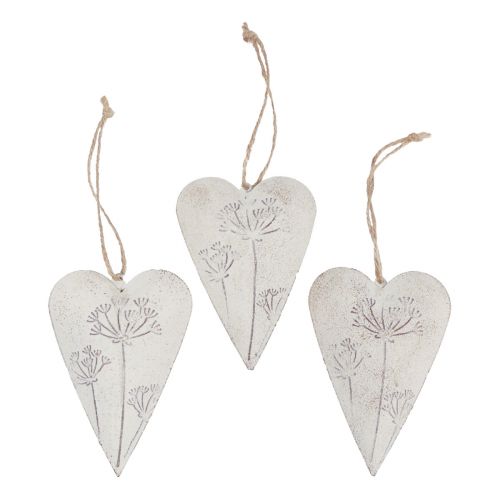 Floristik24 Hangdecoratie decoratieve harten vintage decoratie metaal 11x7,5cm 3st