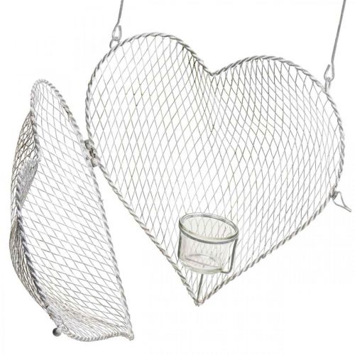 Floristik24 Hangdecoratie draadhart, theelichthouder om op te hangen 29×27,5cm