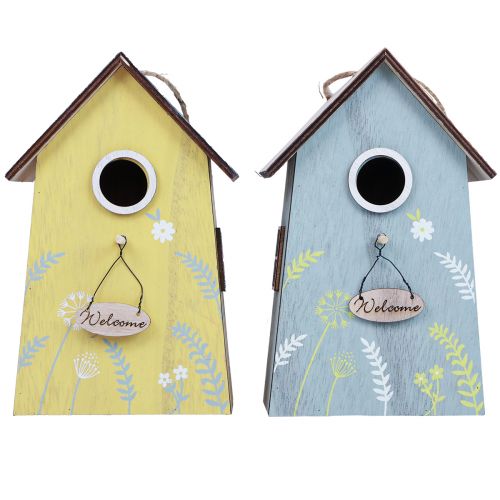 Floristik24 Hangdecoratie lentedecoratie vogelhuisje decoratie hout 19,5cm 2st