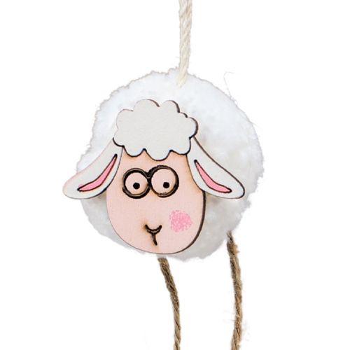 Artikel Hangdecoratie lente paasdecoratie schaap hanger 10cm 12 st