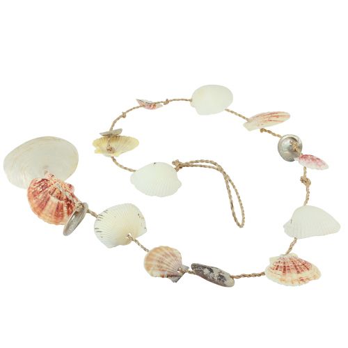 Artikel Hangdecoratie maritieme schelpendecoratie naturel 110cm Ø5–10cm