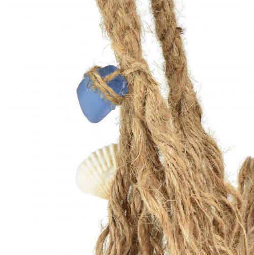 Artikel Hangdecoratie maritieme touwknoopdecoratie met schelpen Ø9cm 45cm