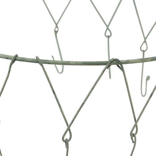 Floristik24 Hangdecoratie metalen sierring met 12 haken grijs Ø38cm H14cm