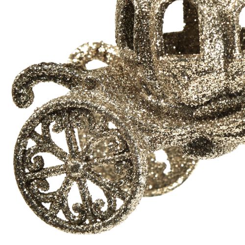 Floristik24 Hangdecoratie Kerstkoets met glitters 11x5x8,5cm