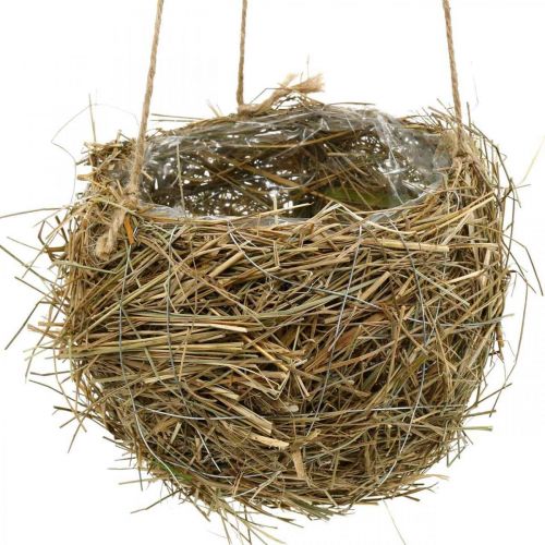 Floristik24 Blumenampel Heu Natur Plantenmand om op te hangen Hangpot Ø20cm