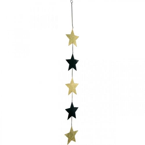 Floristik24 Kerstdecoratie ster hanger goud zwart 5 sterren 78cm