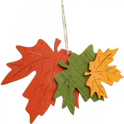 Artikel Herfst deco hanger hout bladeren esdoornblad 22cm 4st