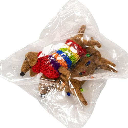 Decoratief kerstboomornament in de vorm van een teckel, 16 cm, 2 stuks | Floristik24.nl