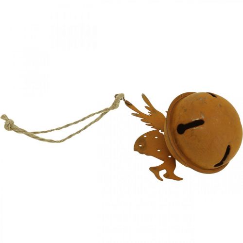 Floristik24 Kerstbel deco engel roest deco hanger H10cm 4st