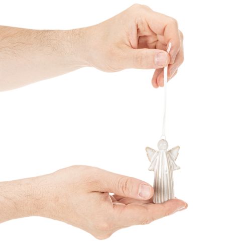 Engelhangertje, decoratief figuurtje om in de kerstboom te hangen, 8 cm, 4 stuks | Floristik24.nl