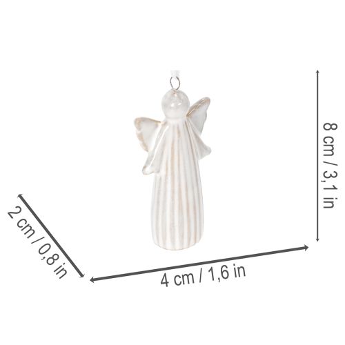 Engelhangertje, decoratief figuurtje om in de kerstboom te hangen, 8 cm, 4 stuks | Floristik24.nl