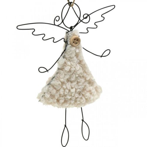 Floristik24 Engel hanger kerstengel zwart, creme 13,5cm 4st