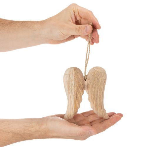 Houten engelenvleugelhanger voor decoratie, 12 cm | Floristik24.nl