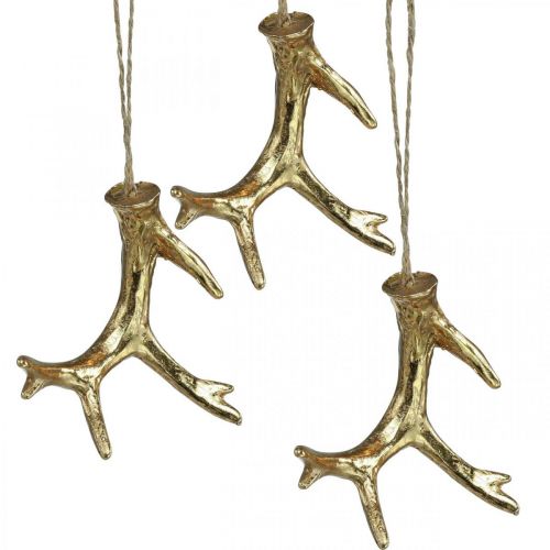 Floristik24 Kersthanger decoratie gewei boomversiering goud 7,5cm 6 st