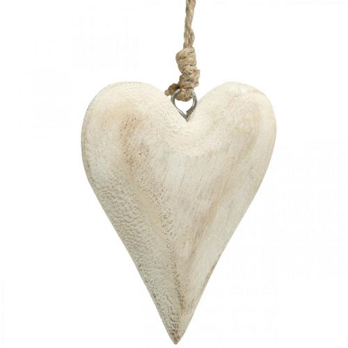 Artikel Hart gemaakt van hout, decoratief hart om op te hangen, hartdecoratie H10cm 4st