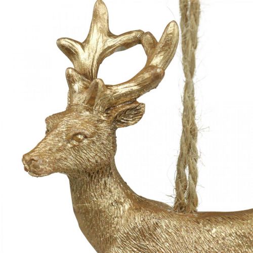 Floristik24 Kersthanger rendier deco hert goud 9,5cm 4st