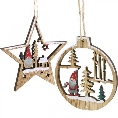 Floristik24 Kersthanger Kerstboomversiering kabouter 8/10cm 12st