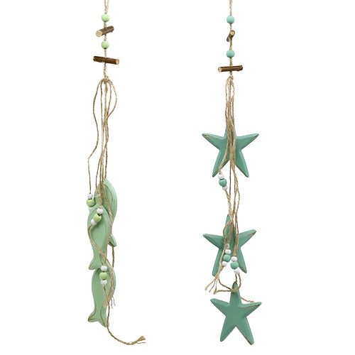 Decoratieve hanger ster, vis mint 47cm - 50cm 2st Decoratieve hanger ster, vis mint 47cm - 50cm 2st