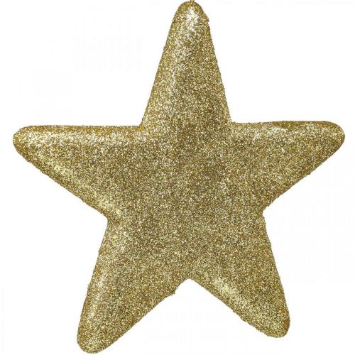 Artikel Kerstdecoratie ster hanger gouden glitter 18,5cm 4st