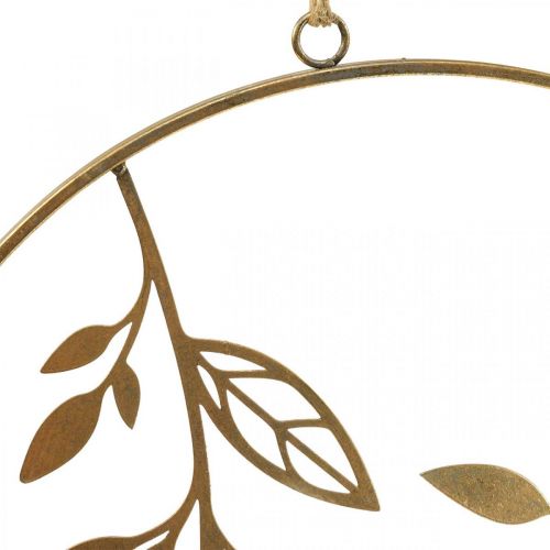 Artikel Wanddecoratie metalen decoratie voor hangende takken goud Ø38cm