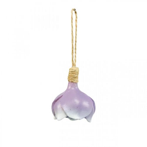 Floristik24 Decoratieve hanger lelietje-van-dalen paars wit Ø4cm H6cm 6 stuks