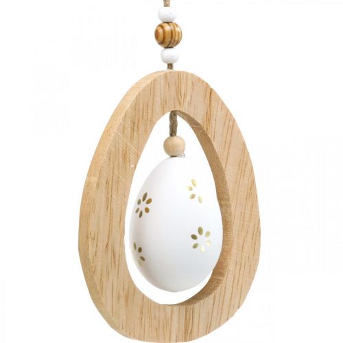 Artikel Paasei om op te hangen met patroon eieren Paasdecoratie H12cm 3 st
