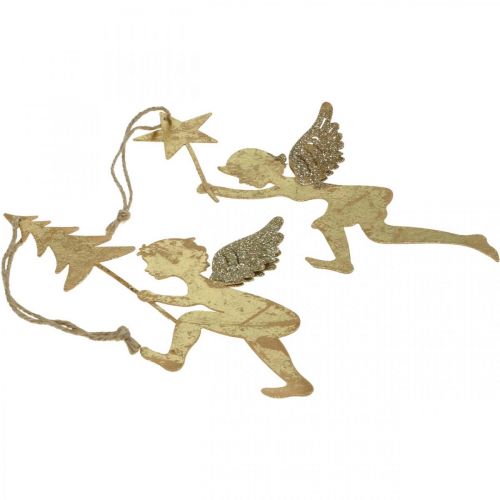 Artikel Engel hanger goud, kerst engel decoratie H20/21.5cm 4st