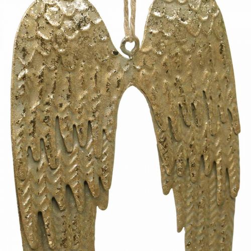 Floristik24 Angel Wing Deco Hanger Kerst Gouden 14.5×9cm 4st