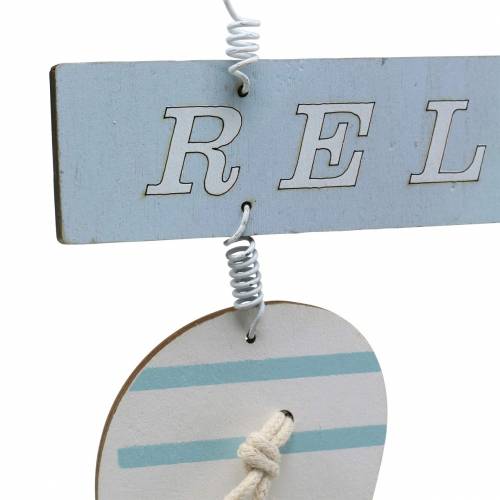 Floristik24 Slippers met hanger Hout Lichtblauw 23×14cm 6st