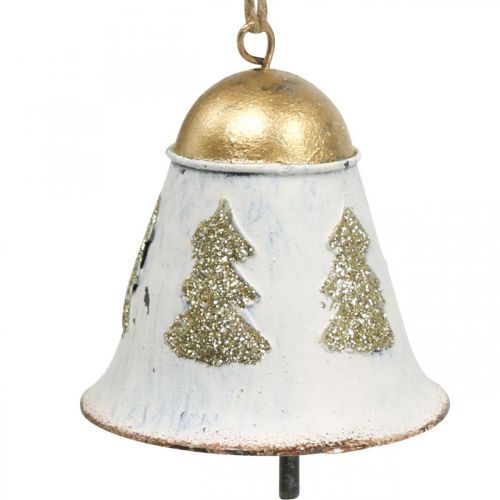 Artikel Kerstklokken vintage kerstdecoratie goud wit 2 stuks