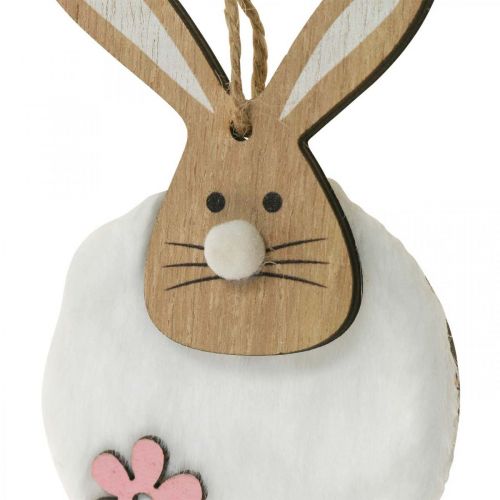 Artikel Hanger konijn deco hanger Pasen hout pluche 26×7×2cm 6 stuks