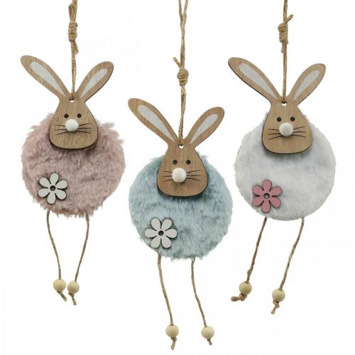 Artikel Hanger konijntjes decoratieve hanger Paashout pluche 26×7×2cm 6 st