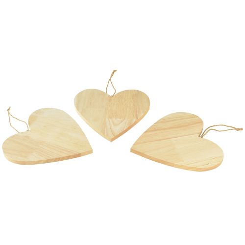 Floristik24 Houten harten voor het beschilderen van decoratieve hangers hart naturel 20x20cm 3st