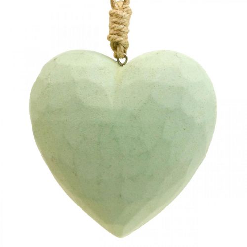 Artikel Houten hart decoratieve hanger hart van hout decoratie groen 12cm 3 st