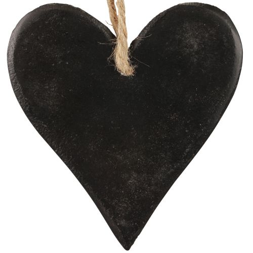 Floristik24 Hangdecoratie leisteen hart decoratieve harten zwart 10,5 cm 4st