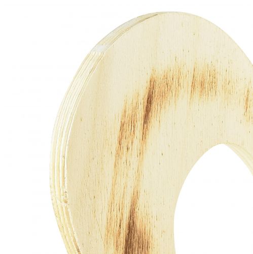 Artikel Decoratief hart houten sierhart in hartverbrand naturel 25x25cm