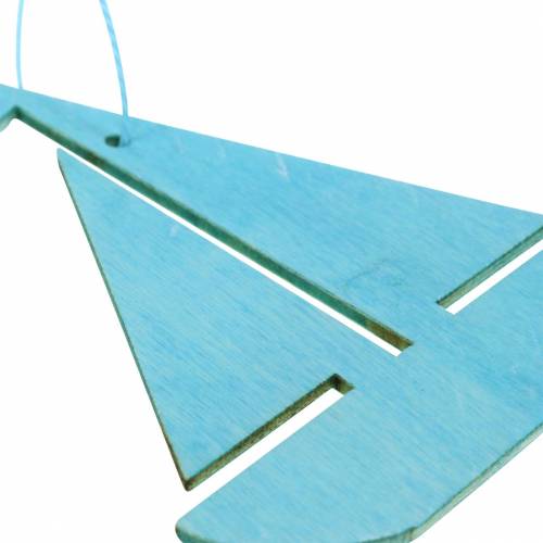 Floristik24 Maritieme decoratie om op te hangen Hout Lichtblauw, Donkerblauw Gesorteerd 8cm 12st